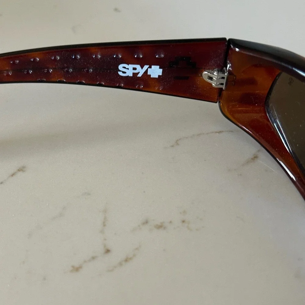 Spy Optic D5 Sunglasses Dark Tortoise Wrap Around Rectangular Made in Italy